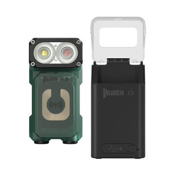 Lanterna reincarcabila EDC, 700 LM, cap reglabil 180 grade, culoare verde, Wuben X3-Pro